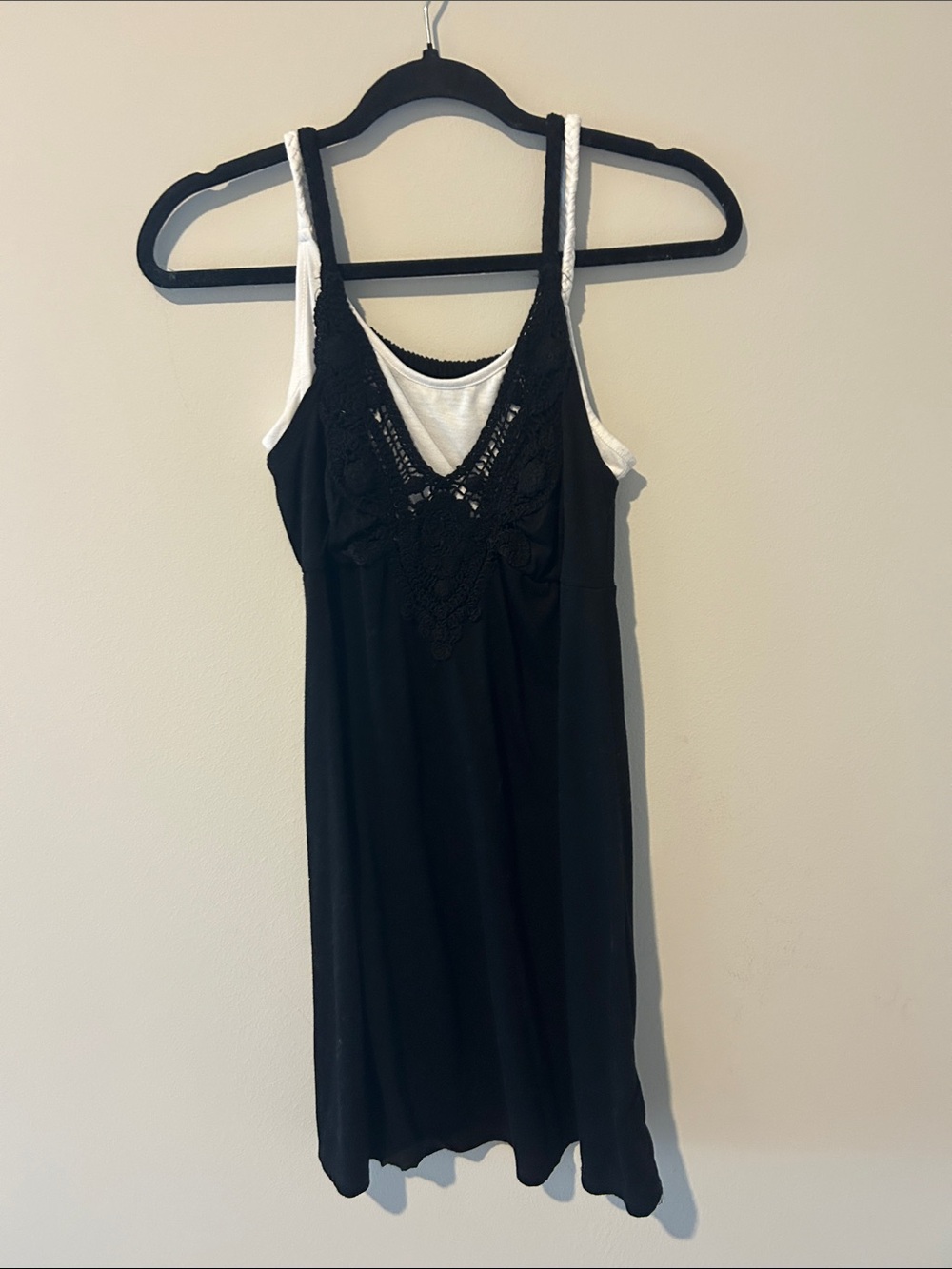 Maurices Black Chemise with White Built-In Camisole